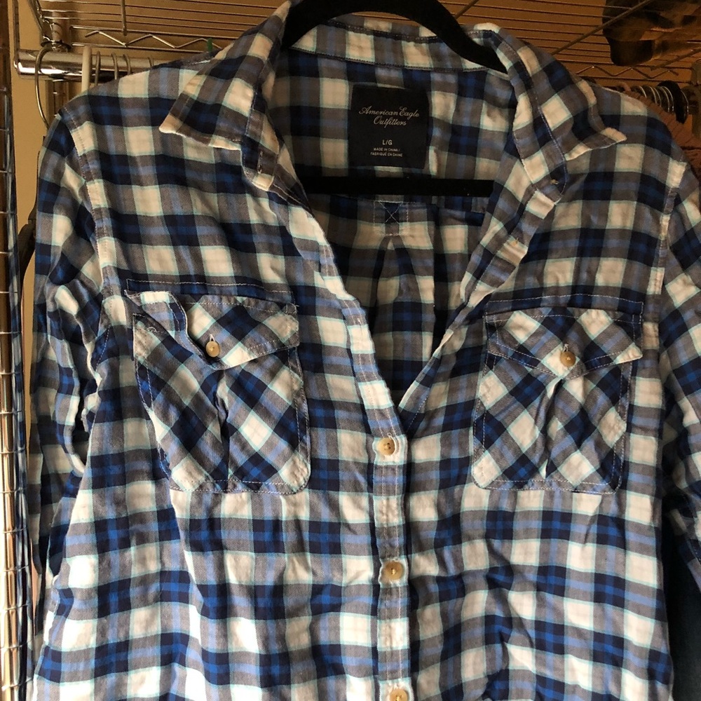 Blue AEO Flannel